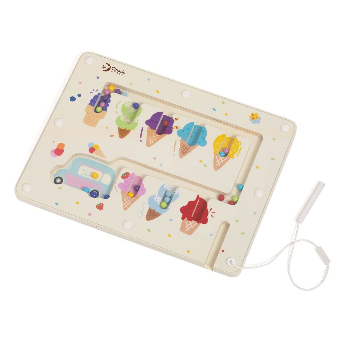 Classic World World Wooden Color Match Game Ice magnétique