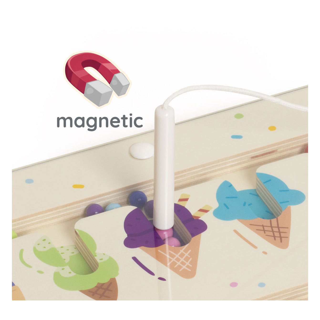 Classic World World Wooden Color Match Game Ice magnétique