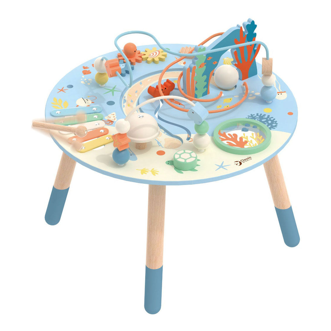 Table des activités en bois du monde classique du monde sous-marin, 3dlg.