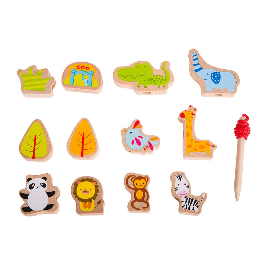 Classic World World Wooden Responsed Beads Zoo, 13dlg.
