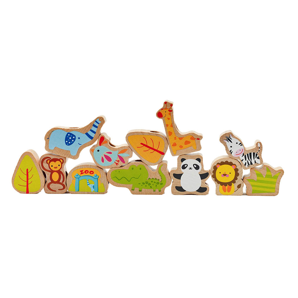 Classic World World Wooden Responsed Beads Zoo, 13dlg.