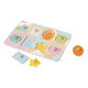 Formes de puzzle de goujon en bois du monde classique, 8pcs.