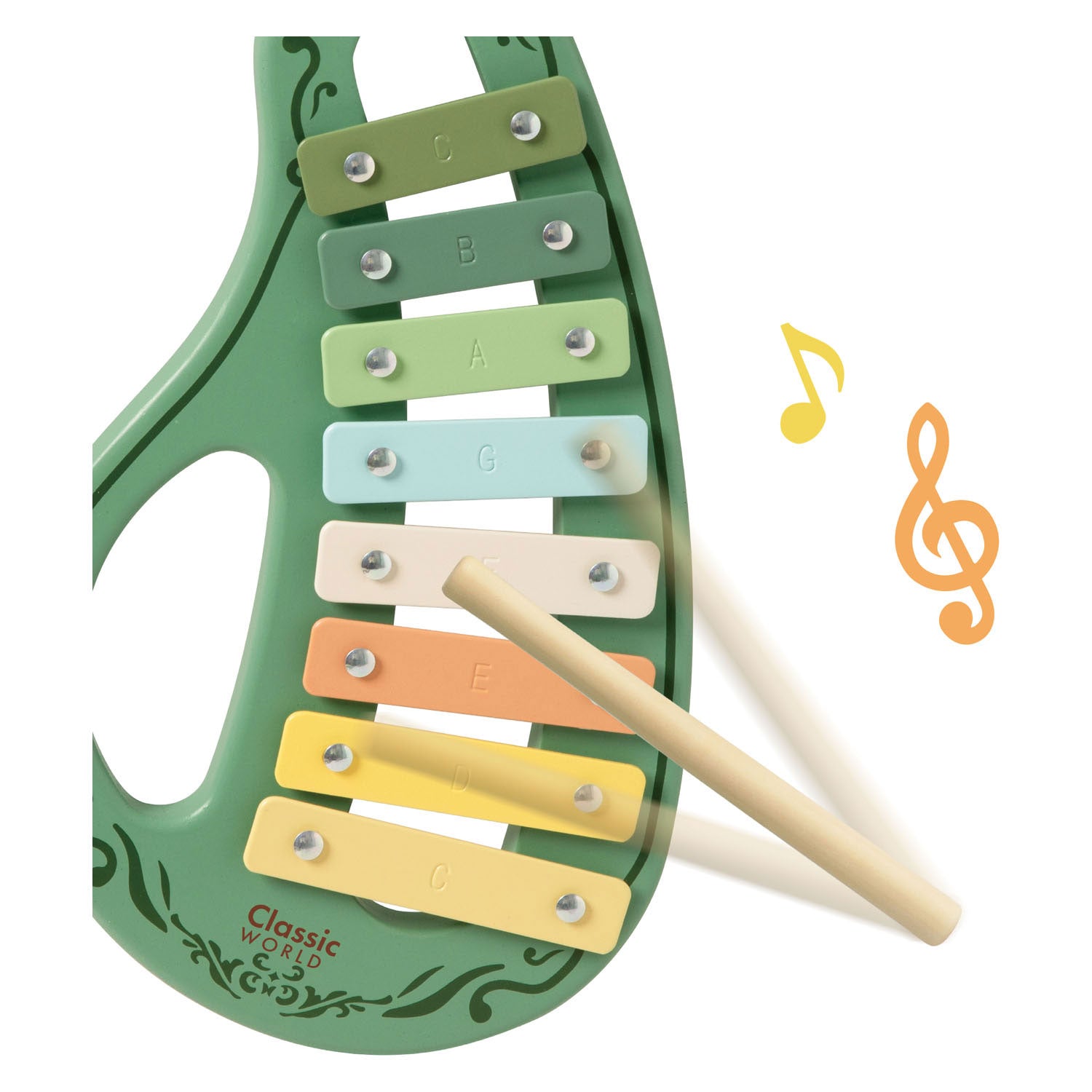 Ensemble d'instruments de musique vintage en bois classique en bois, 5dlg.