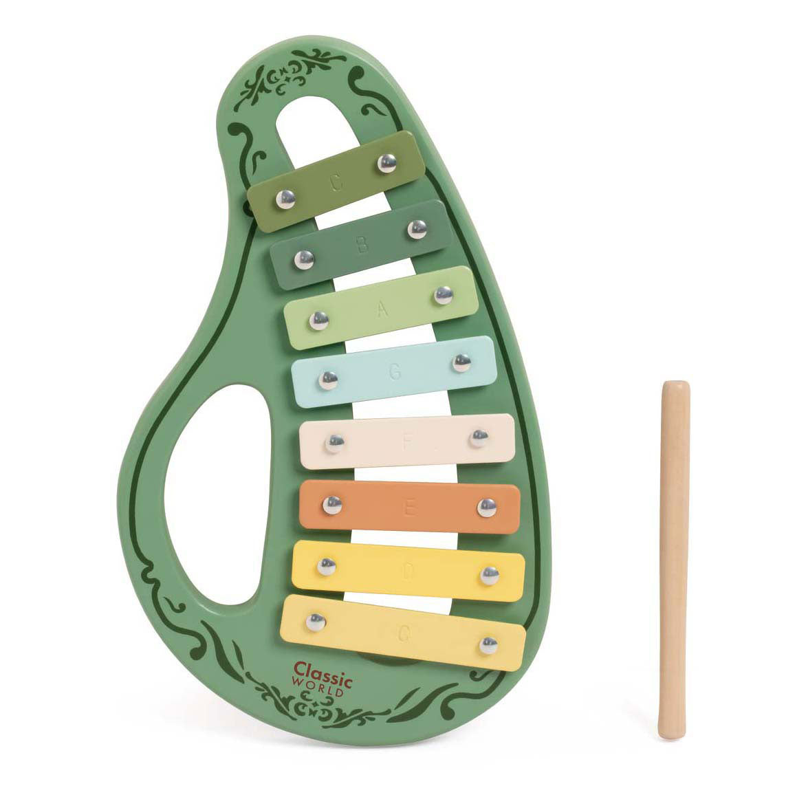 Classic World Wooden Vintage Xylophone Green 2DLG.
