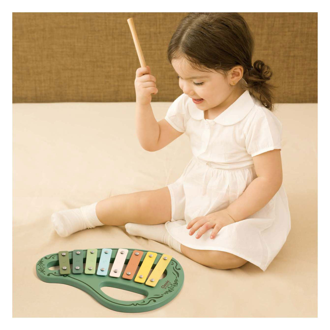 Classic World Wooden Vintage Xylophone Green 2DLG.