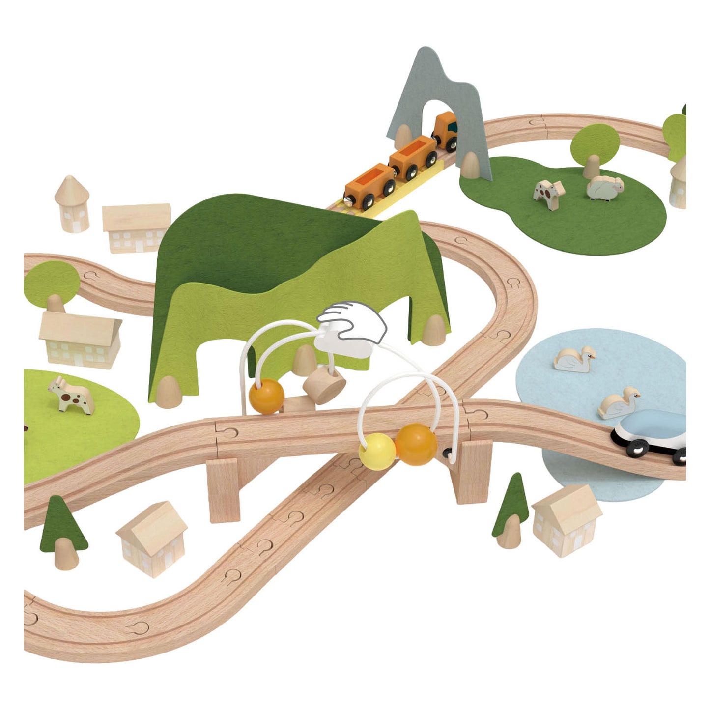 Coffret de train du monde classique nature - 100 pièces.