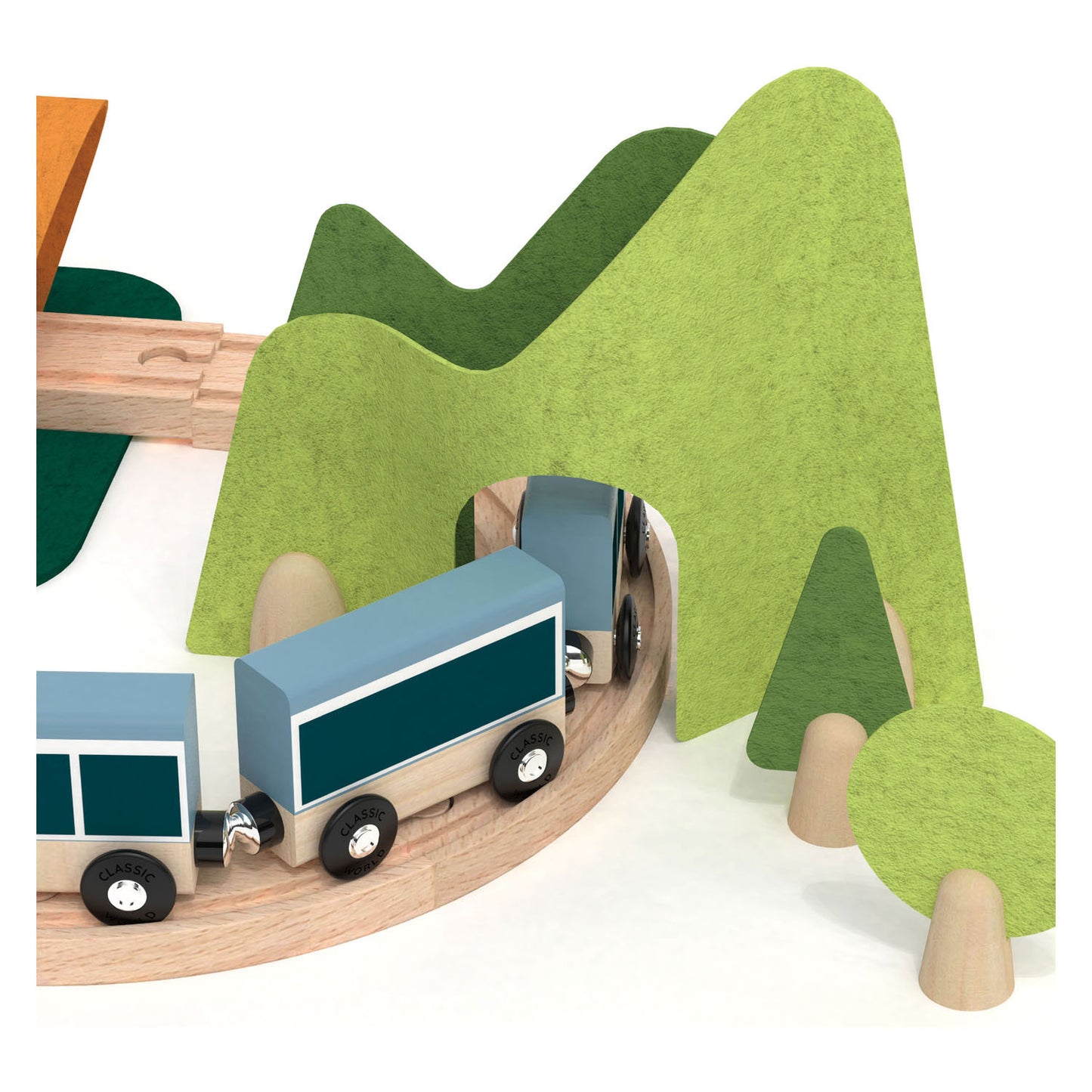Classic World Wood Train Track Klein Speelset, 40dlg.