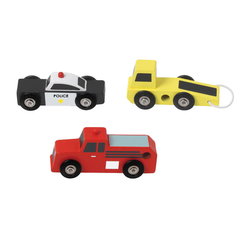 Ensemble de voitures de service d'urgence en bois classiques, 3e.