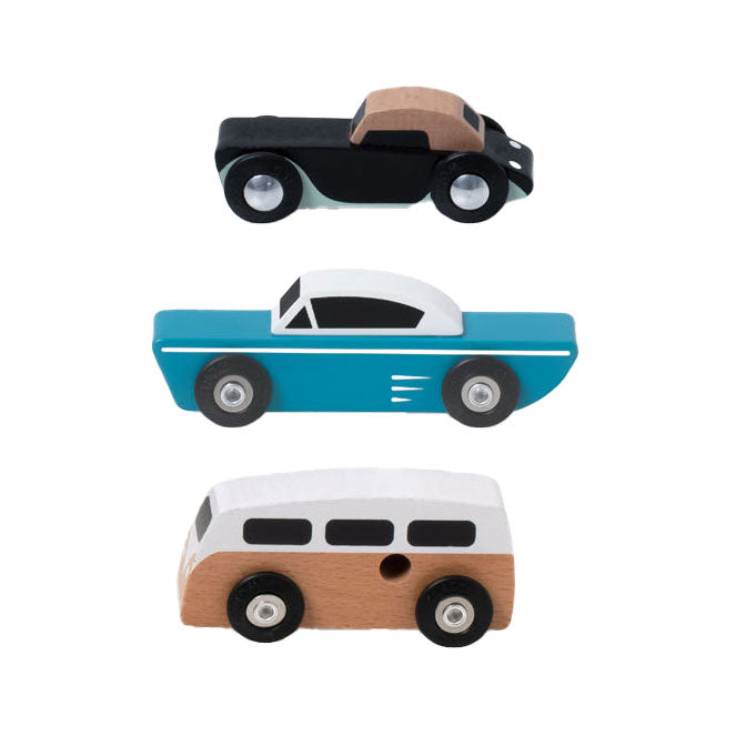 Set Classic World Wooden Tour Cars, 3e.