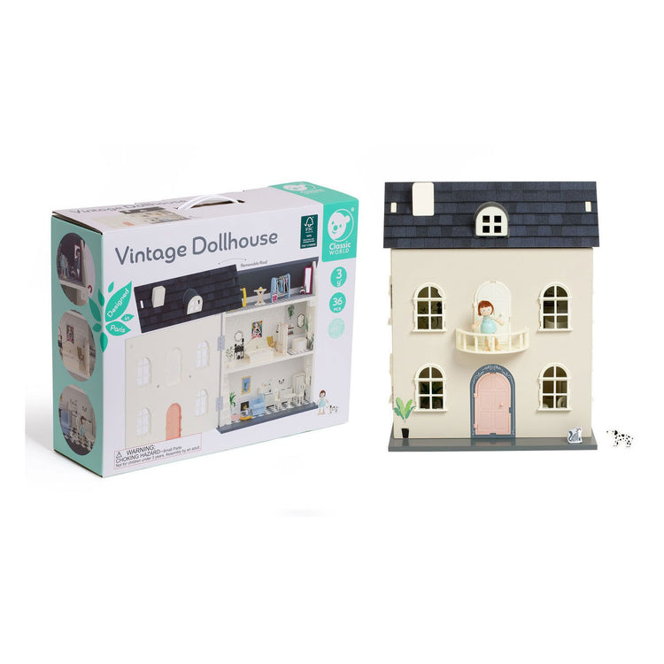 Classic World World Wooden Vintage Dollhouse, 36dlg.