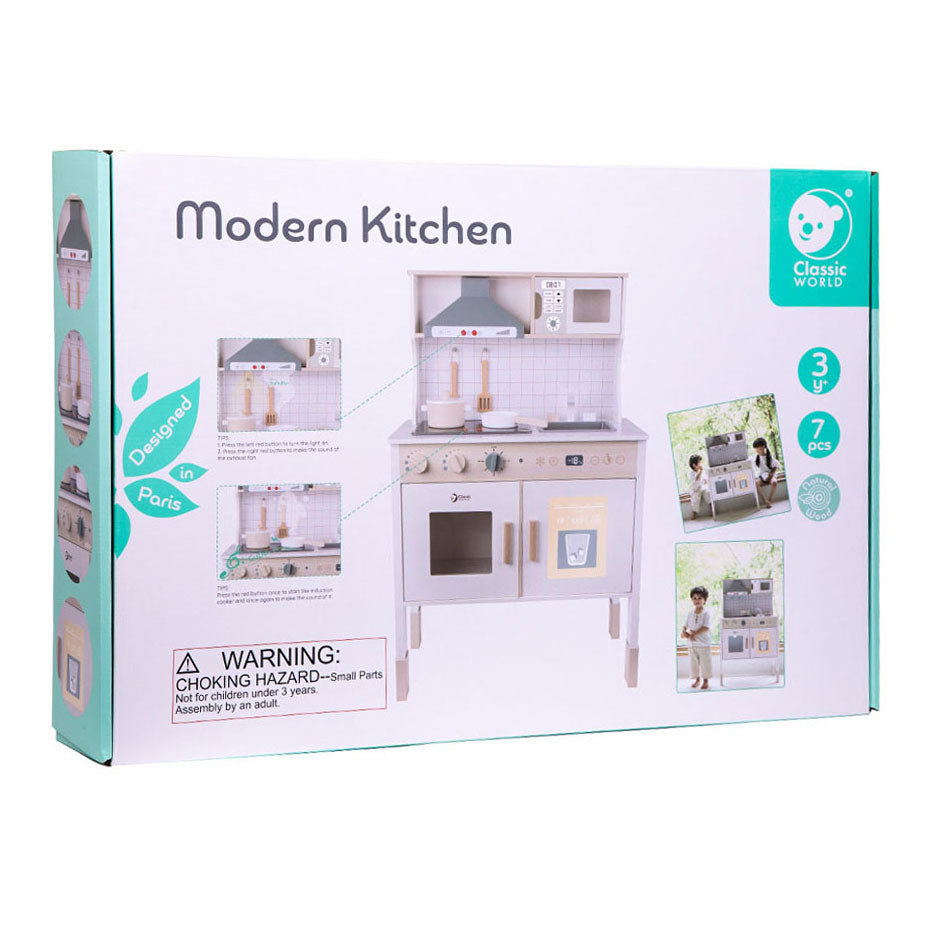 CLASSIC WORLD WOOD WOOD Modern Play Kitchen, 7dlg.