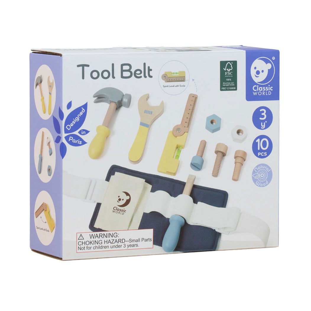 Ceinture à outils en bois du monde classique du monde, 10dlg.