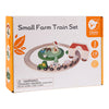 Ensemble de jeu de train de ferme en bois du monde classique, 28pcs.