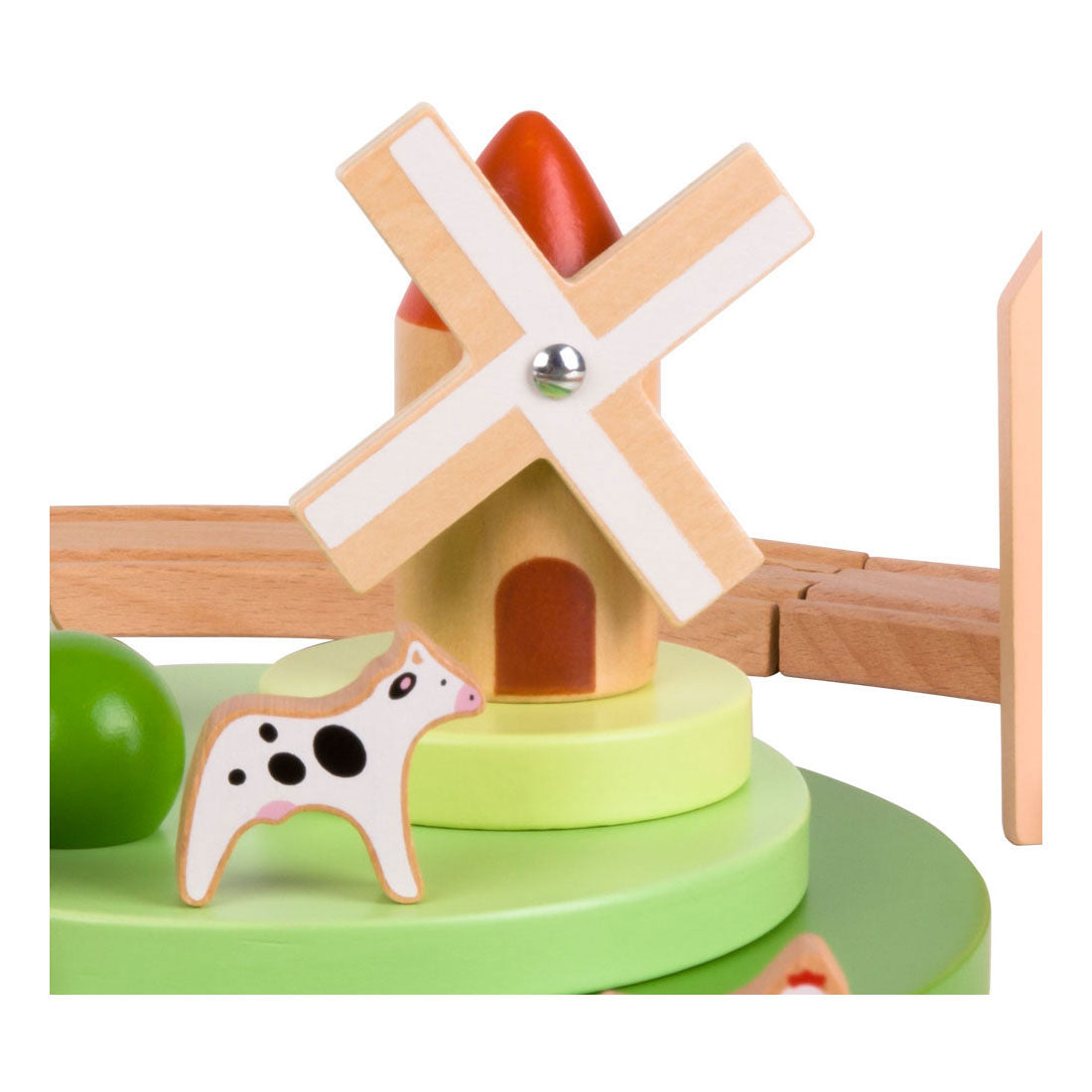 Ensemble de jeu de train de ferme en bois du monde classique, 28pcs.