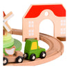 Ensemble de jeu de train de ferme en bois du monde classique, 28pcs.