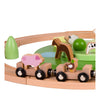 Ensemble de jeu de train de ferme en bois du monde classique, 28pcs.