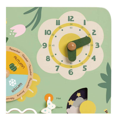 Horloge d'apprentissage du calendrier vintage en bois classique en bois classique