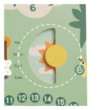 Horloge d'apprentissage du calendrier vintage en bois classique en bois classique - afbeelding 3