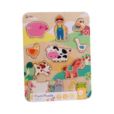 Classic World Wooden Insert Puzzle Farm, 12e.