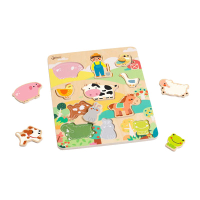 Classic World Wooden Insert Puzzle Farm, 12e.