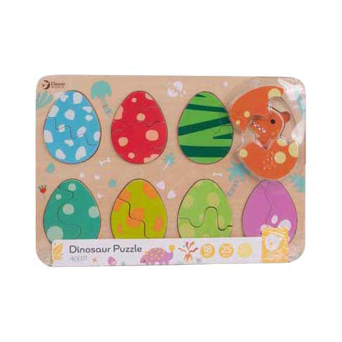 Classic World Wooden Insert Puzzle Dinosaurus, 25e.