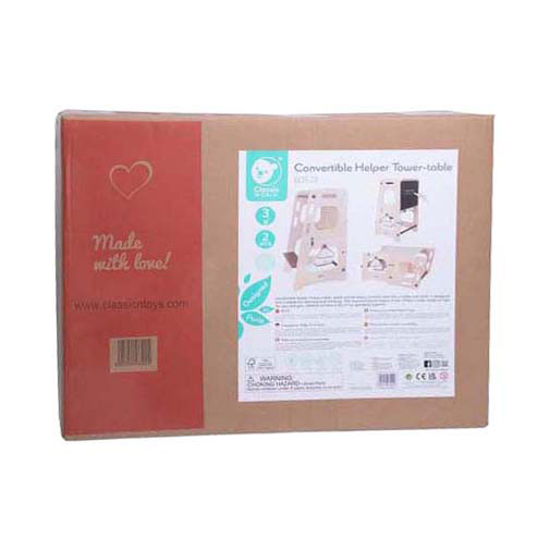 Classic World Houten 2in1 Tour d'apprentissage et table réglable, 90 cm