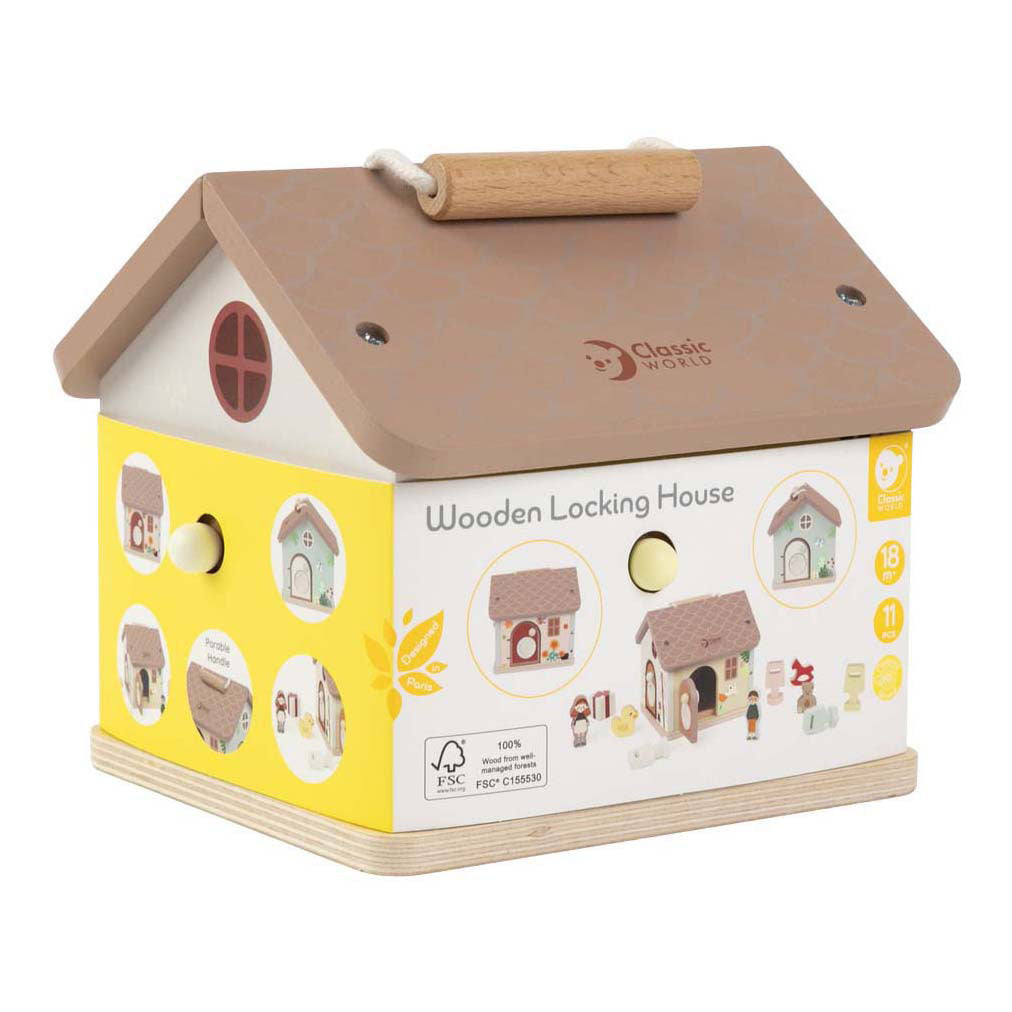 Maison de serrure en bois du monde classique - 11 pcs.