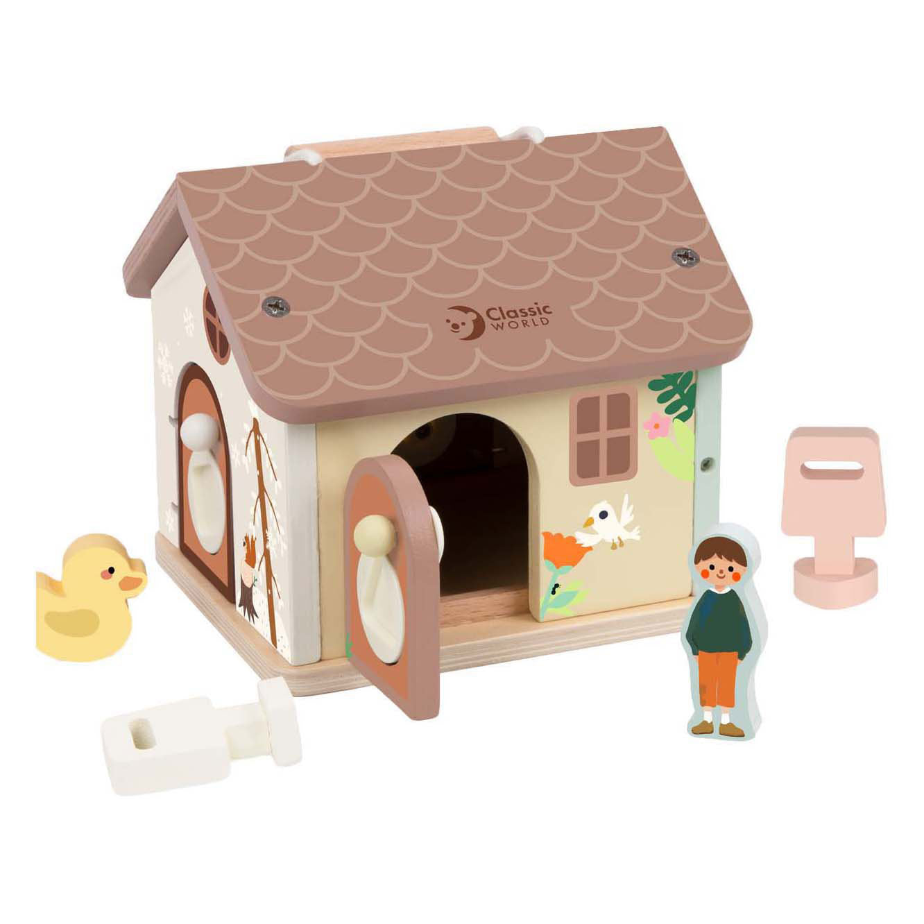 Maison de serrure en bois du monde classique - 11 pcs.