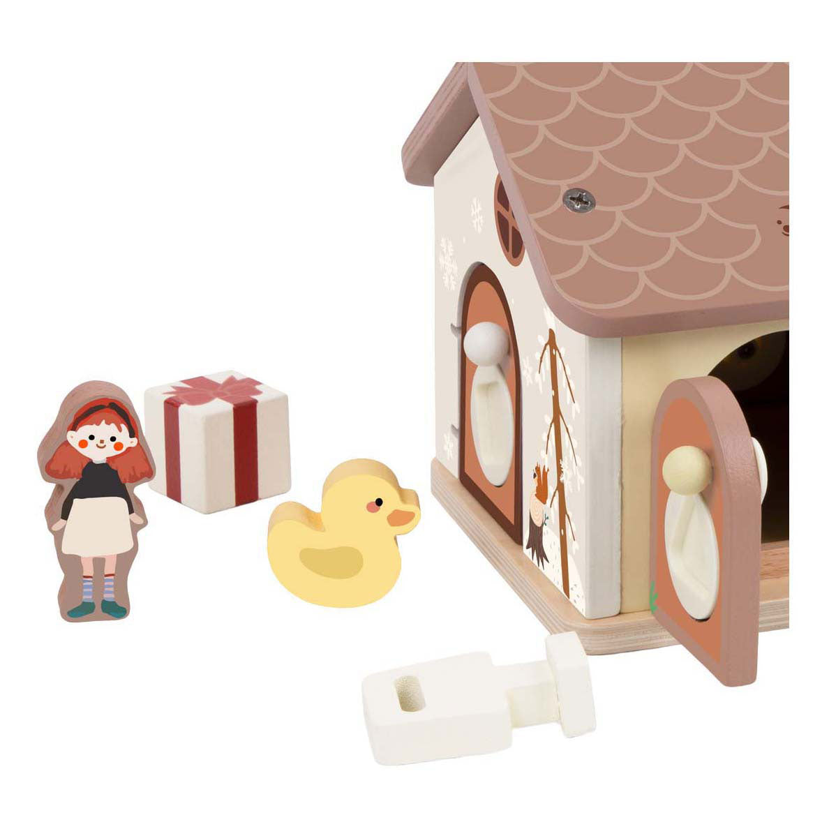 Maison de serrure en bois du monde classique - 11 pcs.