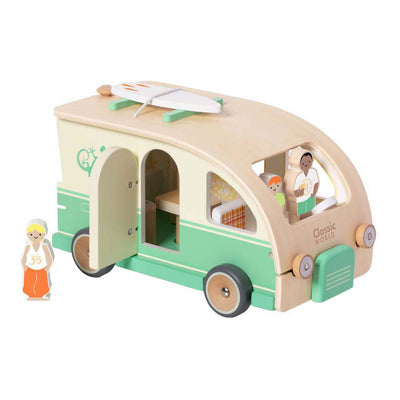 Camping-car en bois du monde classique avec accessoires - 9 pcs.