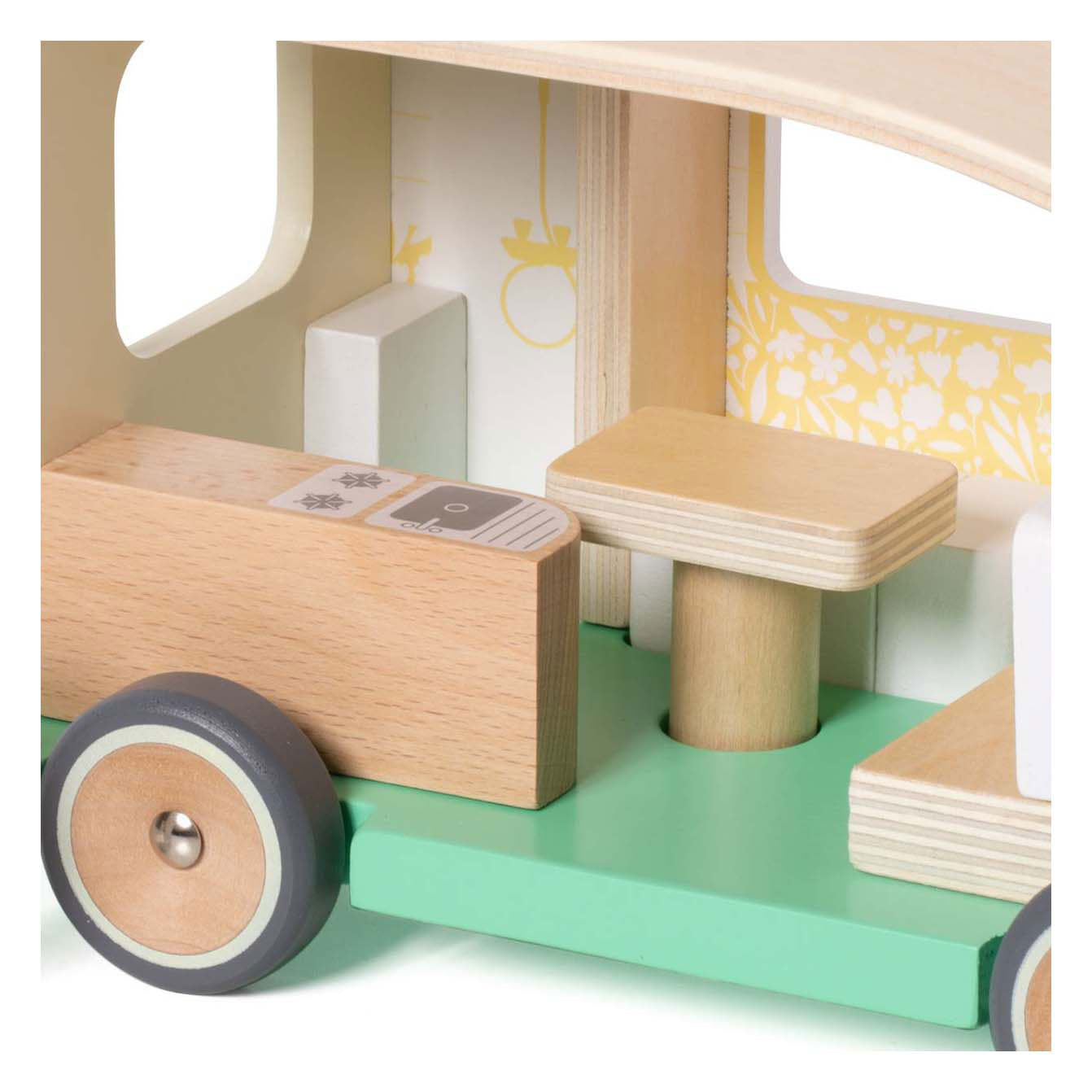 Camping-car en bois du monde classique avec accessoires - 9 pcs.