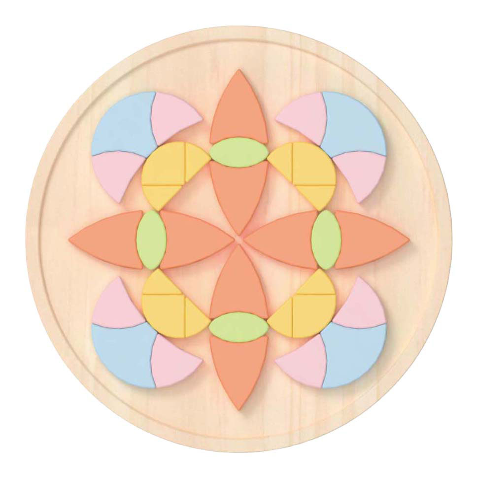 Fleur de puzzle de mandala en bois du monde classique