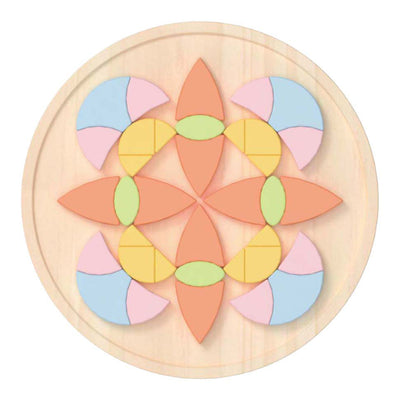 Fleur de puzzle de mandala en bois du monde classique