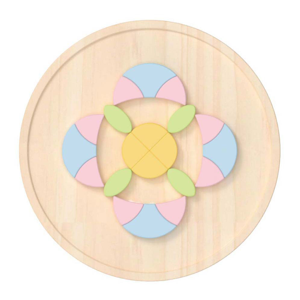 Fleur de puzzle de mandala en bois du monde classique
