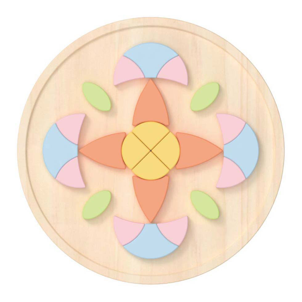 Fleur de puzzle de mandala en bois du monde classique