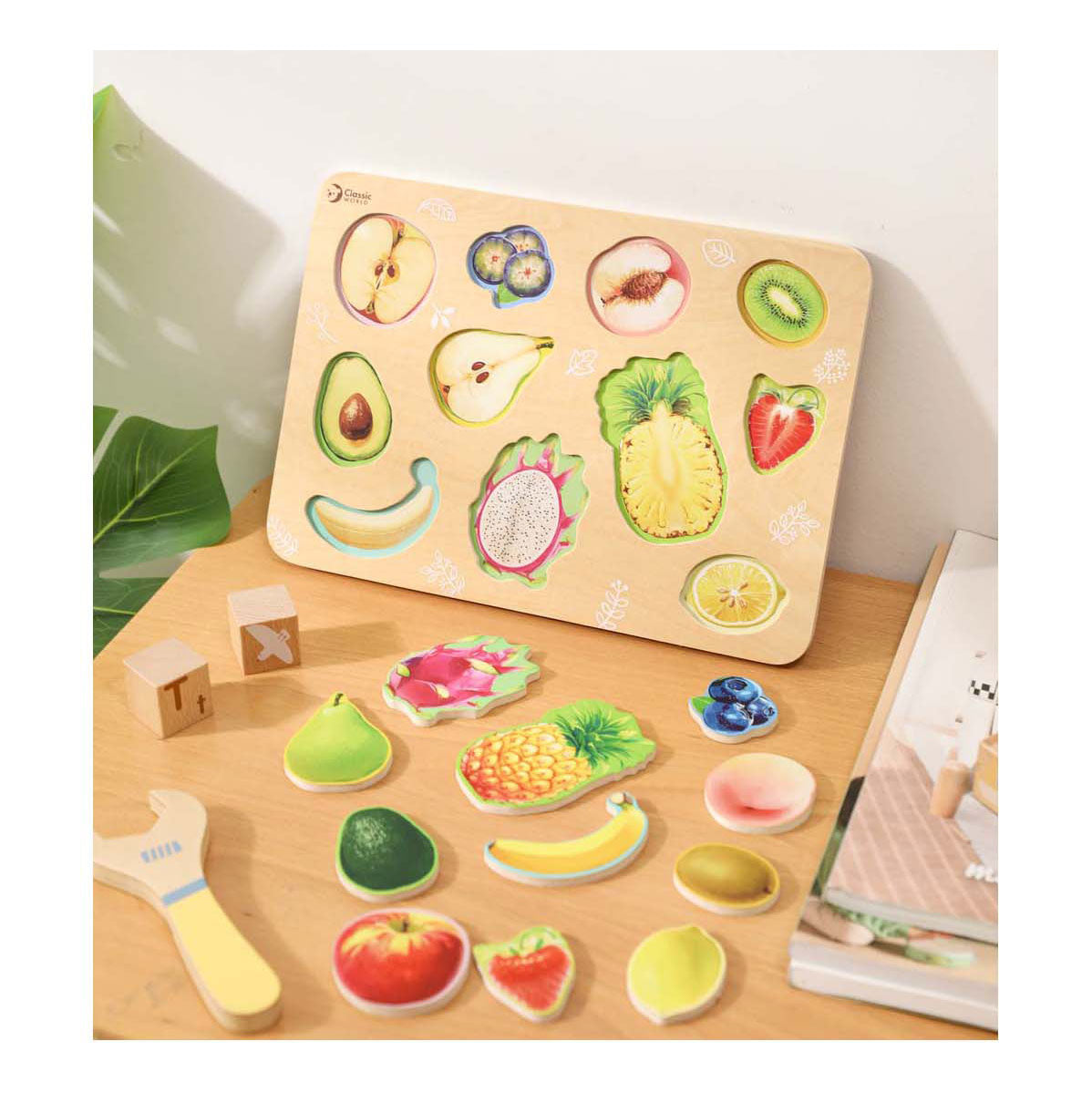 Fruits du puzzle en bois du monde classique - 11 pièces.