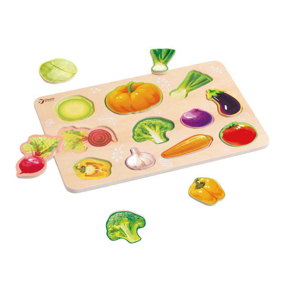 Légumes puzzle en bois du monde classique