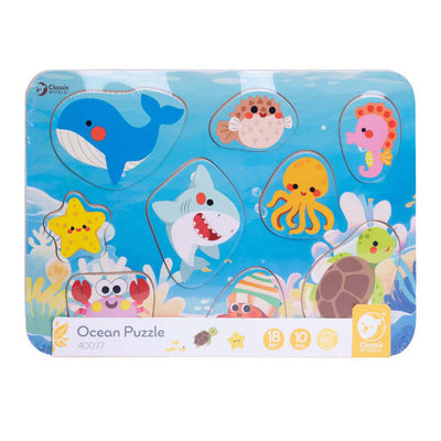 Puzzle en bois du monde classique océan - 9 pcs.