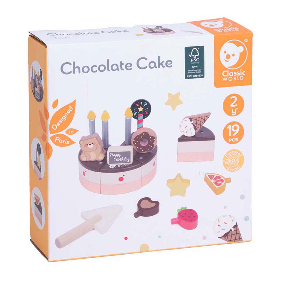 Gâteau au chocolat en bois du monde classique