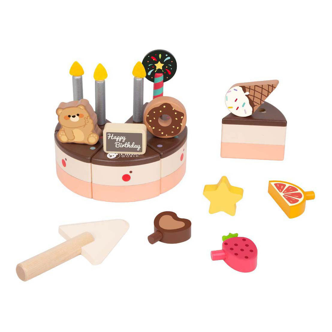 Gâteau au chocolat en bois du monde classique