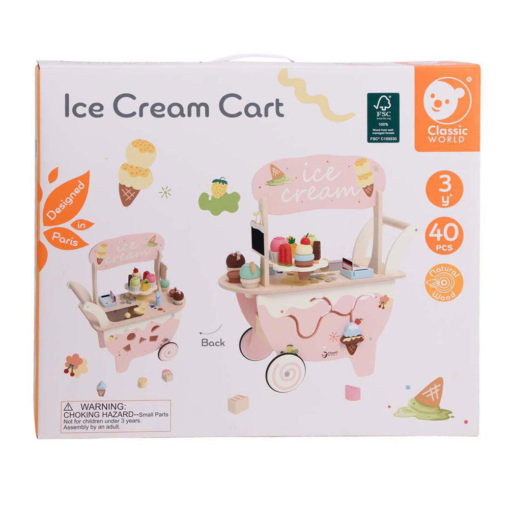 Chariot à glace en bois du monde classique