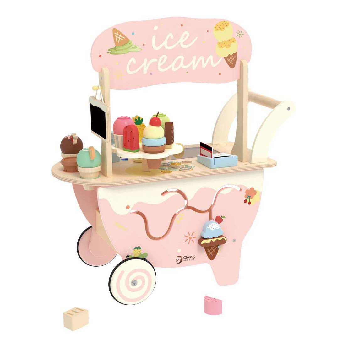 Chariot à glace en bois du monde classique