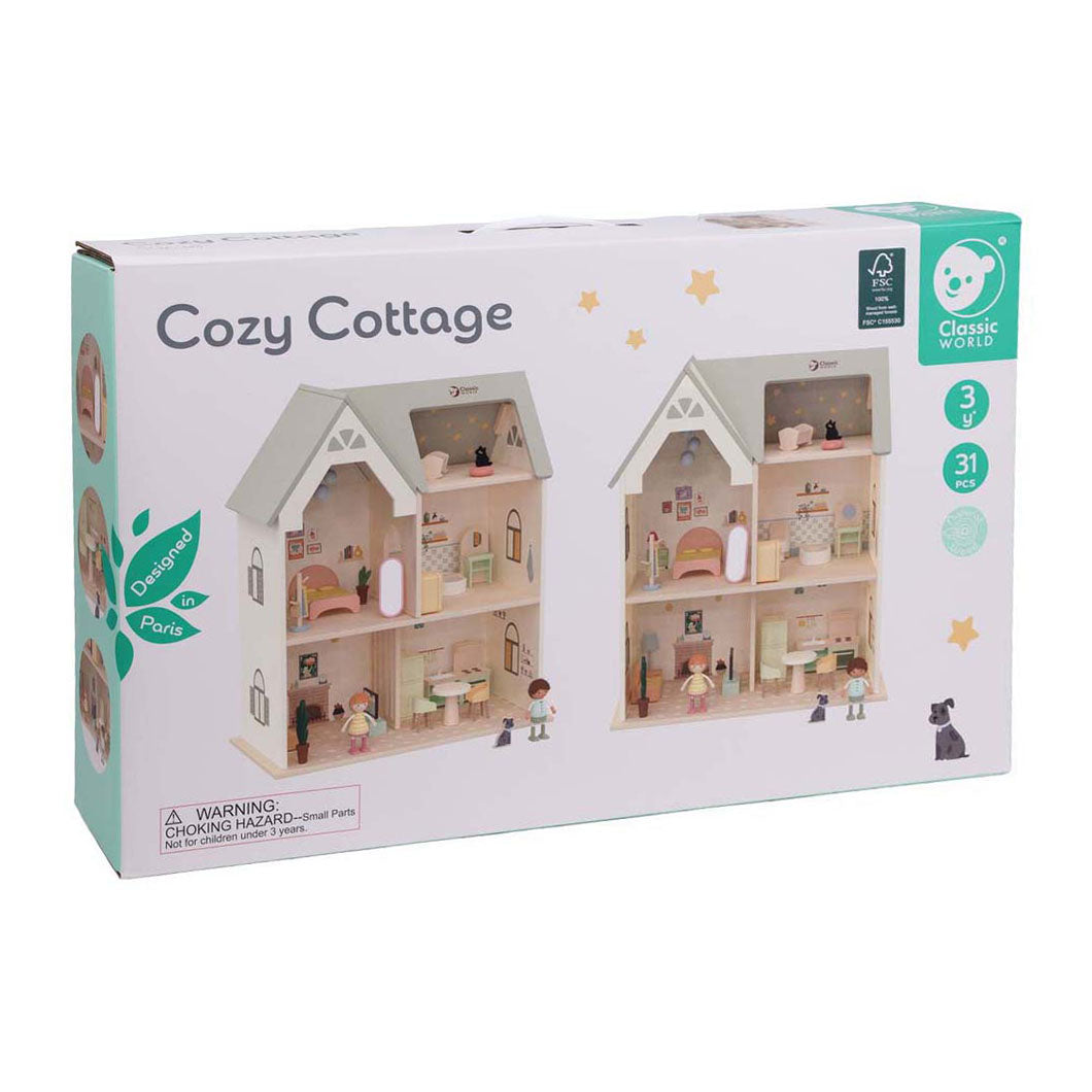 Maison de poupée en bois du monde classique