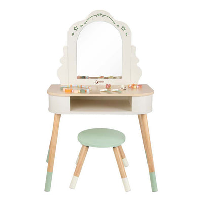Coiffeuse en bois du monde classique avec tabouret - accessoires inclus