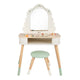 Coiffeuse en bois du monde classique avec tabouret - accessoires inclus