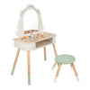Coiffeuse en bois du monde classique avec tabouret - accessoires inclus