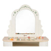 Coiffeuse en bois du monde classique avec tabouret - accessoires inclus