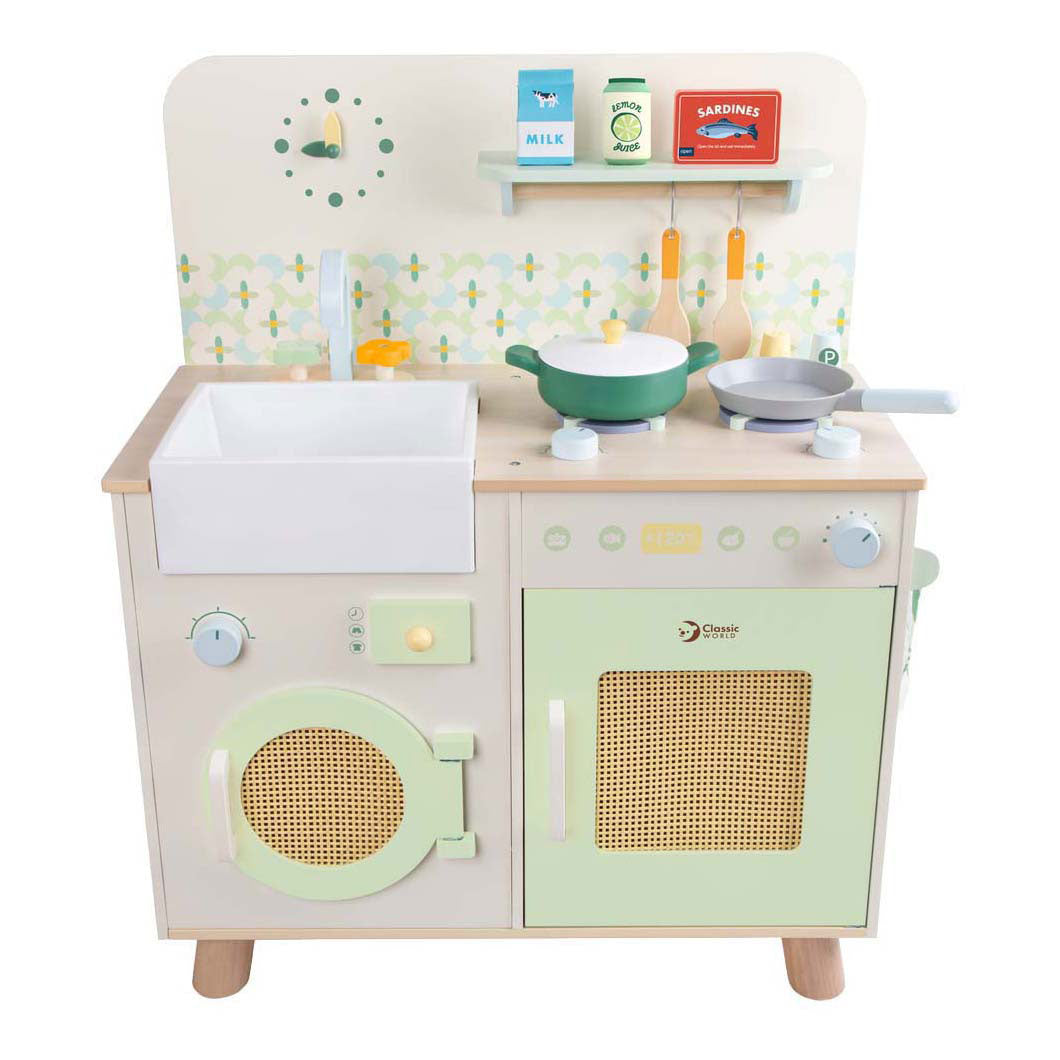 Cuisine en bois du monde classique avec accessoires - 14 pcs.