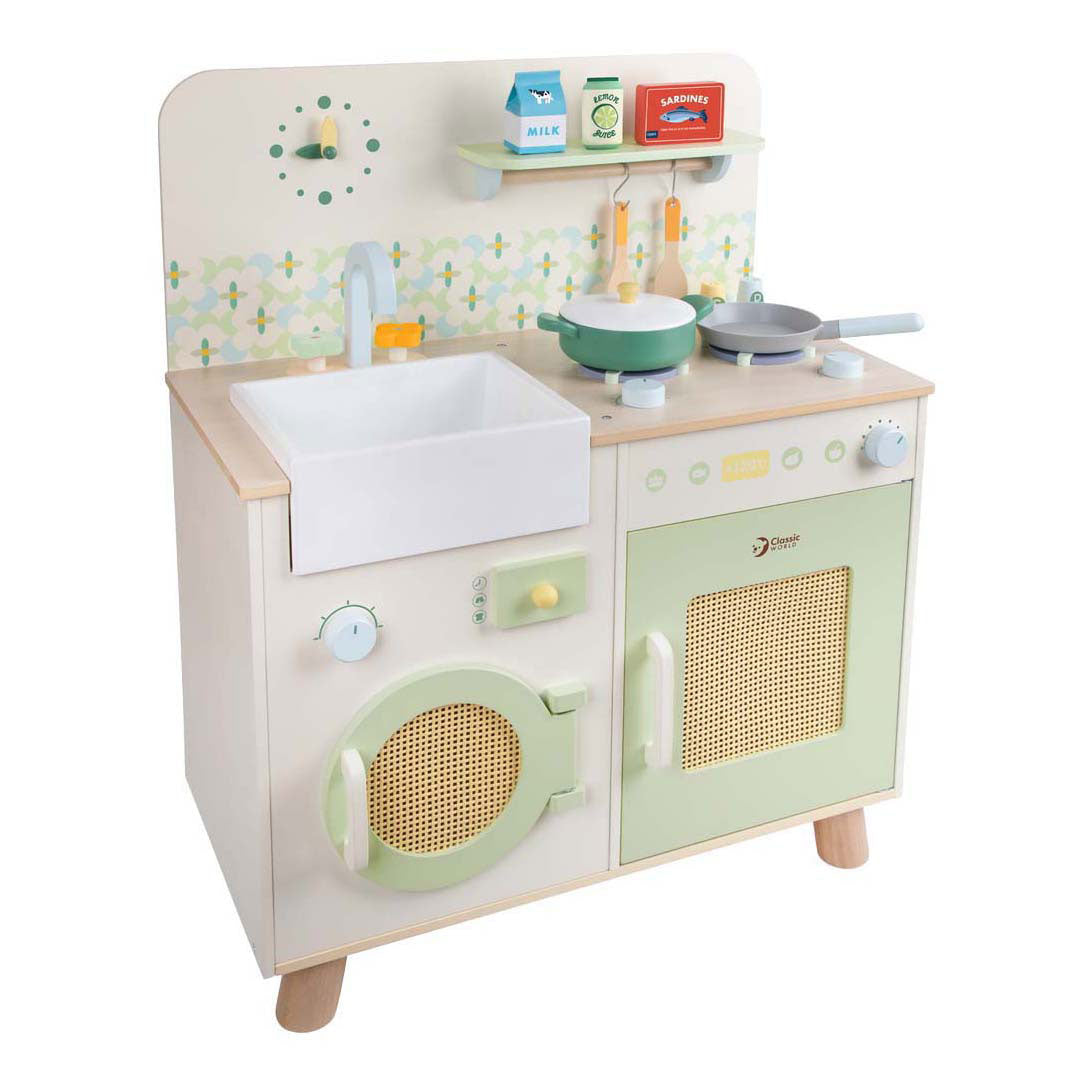 Cuisine en bois du monde classique avec accessoires - 14 pcs.