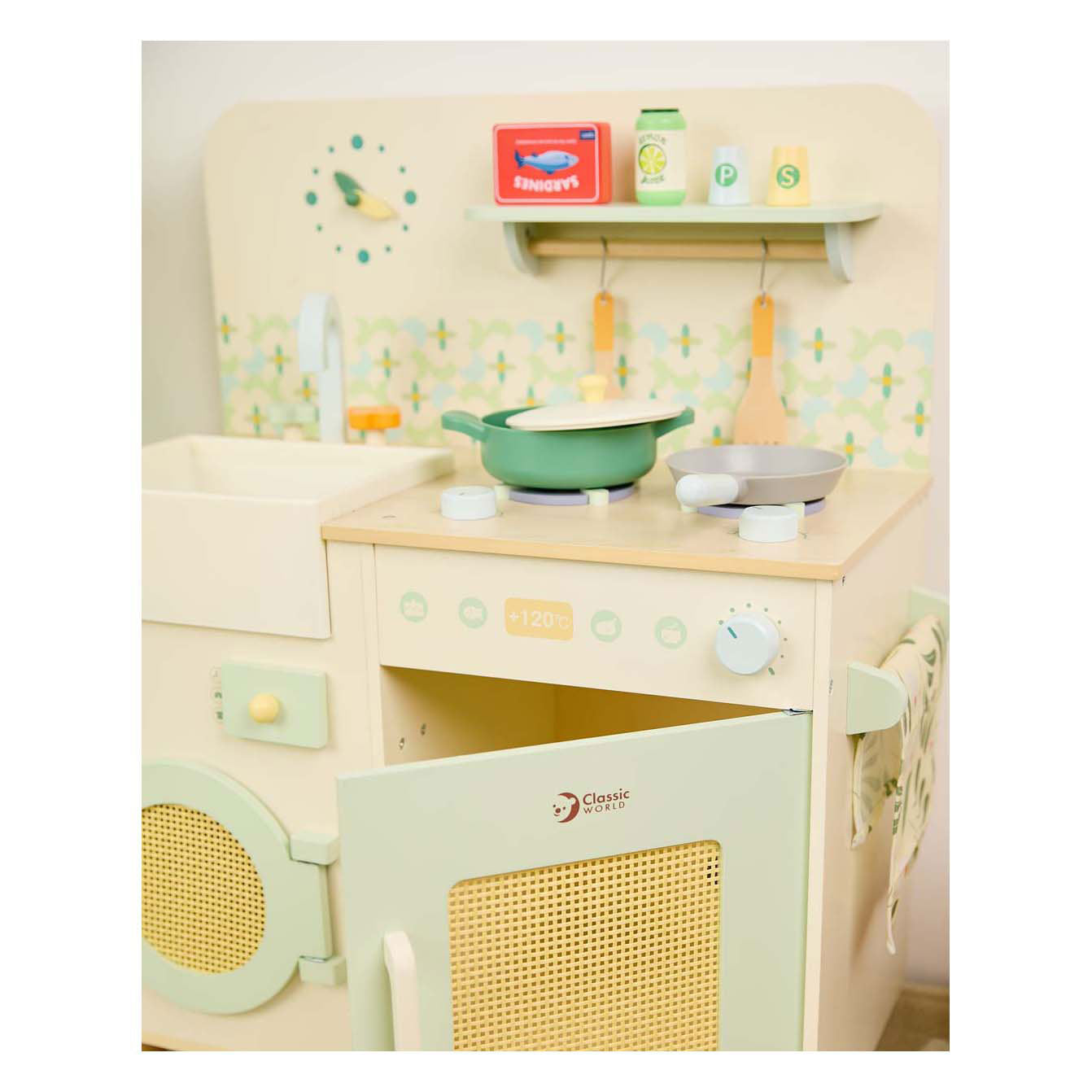 Cuisine en bois du monde classique avec accessoires - 14 pcs.